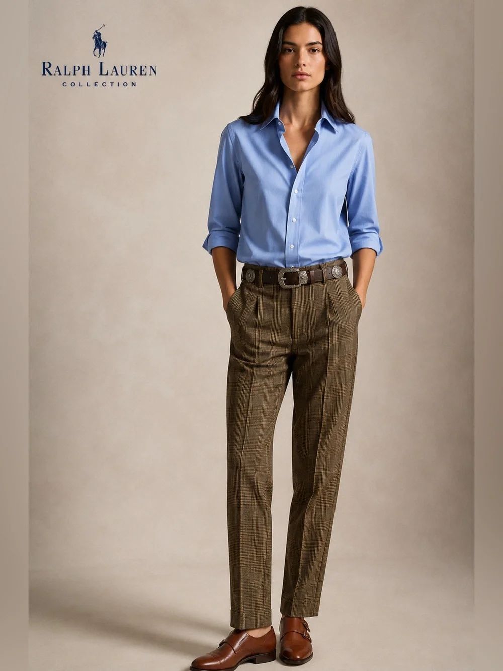 Ralph Lauren Collection Glen Plaid Wool Trousers | Size 2 | 100% Wool